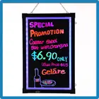 Alibaba express turkey 40*60cm tempered glass battery powered mini led menu board writing board