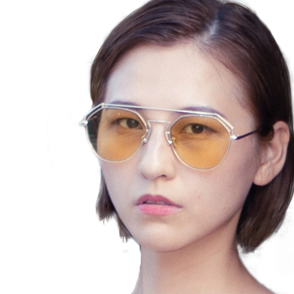 

Hot Selling Fashion 2018 Women Retro Pilot Mirrored Flat Lens Sunglasses Brand Coating Eye Glasses