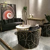 latest design Italian design classic furniture luxury fabric velvet with copper frame modern sofa for living room