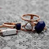 4pcs/Set Gold Nature Stone Turquoise Midi Ring Sets Silver Color Boho Beach Vintage Turkish Punk Knuckle Ring Set for Women
