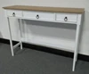 Simple White Natural Wood Console Table
