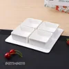 Pure White Fine porcelain assorted sauce dish sets with ceramic tray