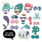 26 PCS Baby Shower Birthday Mermaid Party Supplies Theme Photo Booth Props