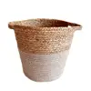 Woven Seagrass and Cotton Rope Storage Basket /Woven Planter