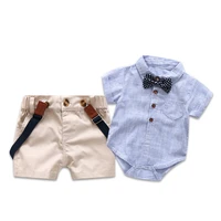 

ZHG01 Toddler Baby Rompers Gentleman Roupas Infant T-shirt Overalls +Shorts baby boy clothing sets from china