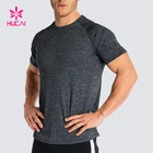 95%Cotton 5%Elastane High Quality Fitted T Shirt Men Gym Clothes Curved Hem Sport T-shirt