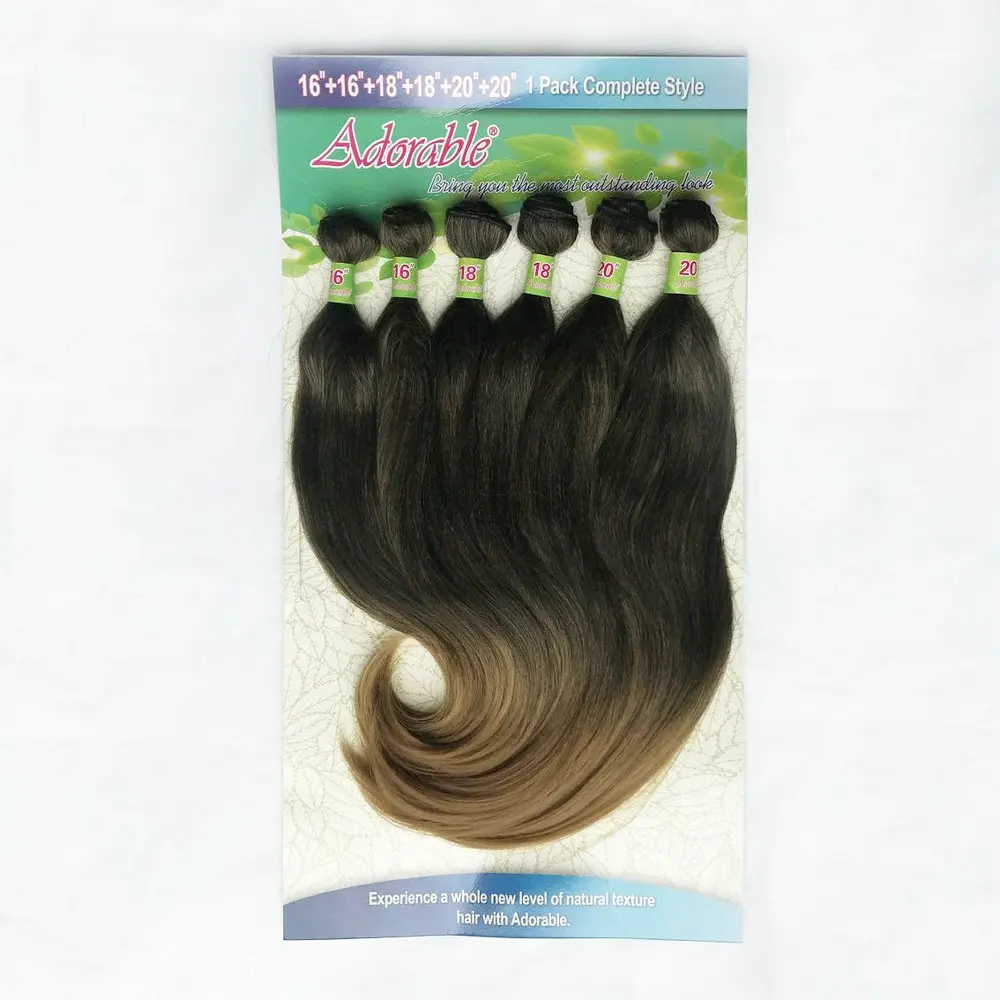 

dadi 16,18,20 inch 220g multi wholesale synthetic hair extension,full package yaki wave hair bundle weaves vivid 6pcs no closure