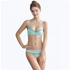 Plus Size Women Sexy Lace Bra and Panty Set Fashion Female Underwear Sets Tree Color Cup ABCD