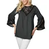 80908-MX78 fashion formal women flare sleeve tops lace design