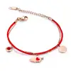 gold 24k jewelry layered red rope charm bracelet men woman zodiac pig stainless steel pendant