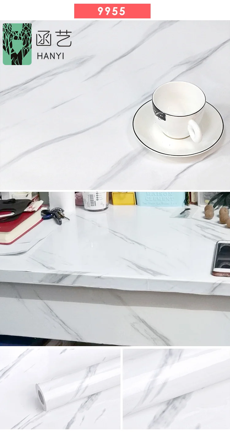 marble wallpaper self-adhesive wallpaper thick stickers waterproof and high temperature resistant wall stickers kitchen table