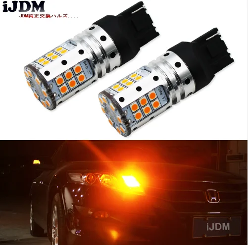 Car 7440 No Hyper Flash Amber Yellow LED W21W T20 7440 Led bulbs For Front or Rear Turn Signal Lights ,CANBUS