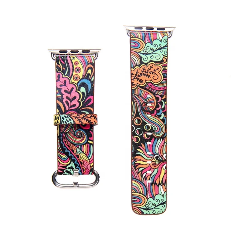 Chinese Style Leather Strap Watch Band Flower Prints Vintage Floral National Folk Pattern Strap Leather Watch Band, As picture
Chinese Style Leather Strap Watch Band Flower Prints Vintage Floral National Folk Pattern Strap Leather Watch Band, As picture