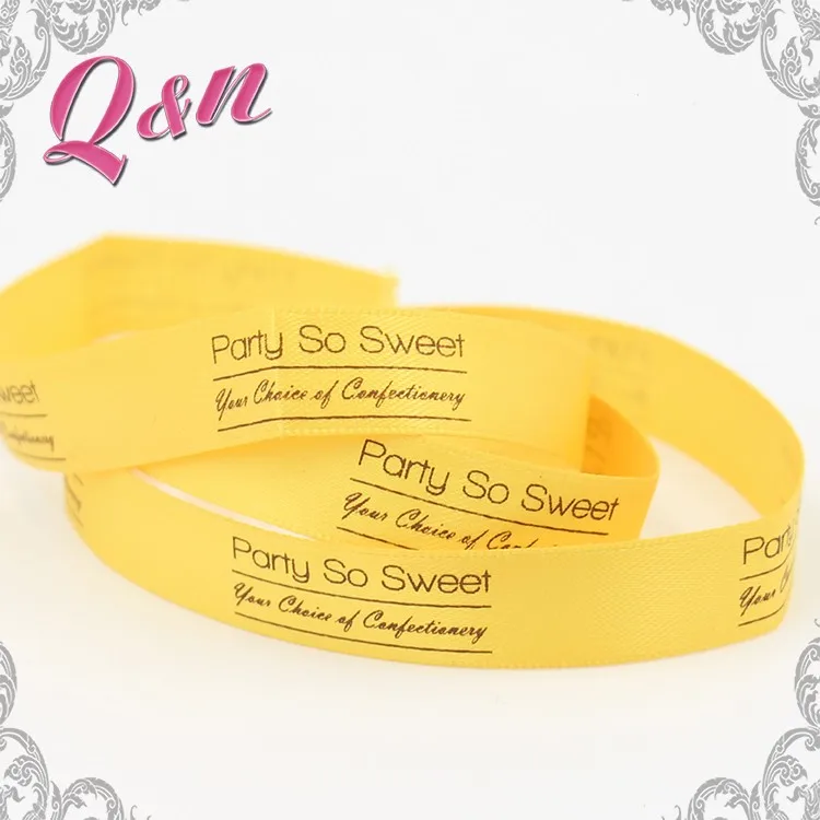 custom printed polyester 20mm satin ribbon with custom logo