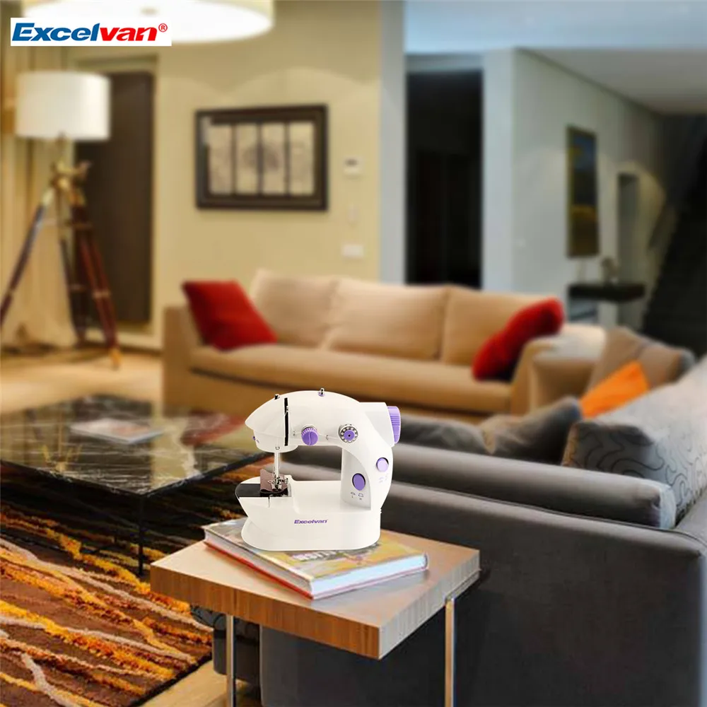 Excelvan Mini Handheld sewing machines Dual Speed Double Thread Multifunction Electric Automatic Tread Rewind Sewing Machine 11