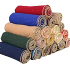 Hot shimmer Rhinestone diamond muslim scarves women plain bubble chiffon hijab scarf