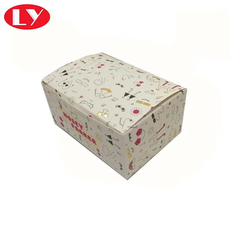 gold foil stamping logo paper cosmetic foldable packaging box