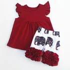 Boutique Girls Set Clothes Wholesale Printed Ruffle Shorts And Shirt Kids Set Summer Girls Set