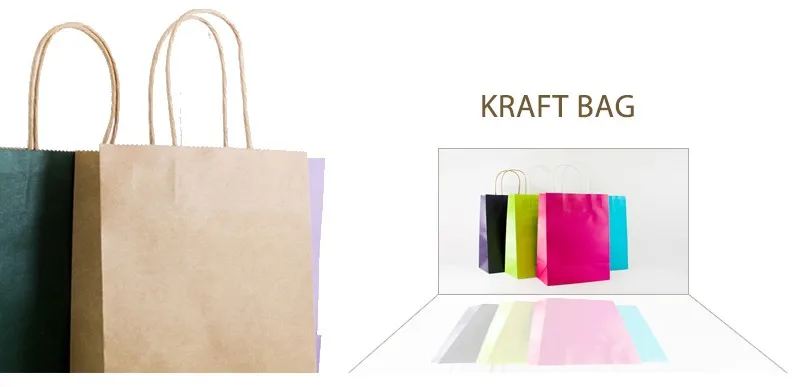 custom embossed logo white kraft paper bag with cotton handle