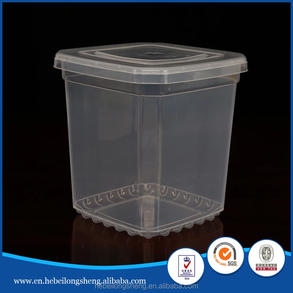 Gallon L Square Buckets Clear Plastic Pail Buckets With Easy Tear