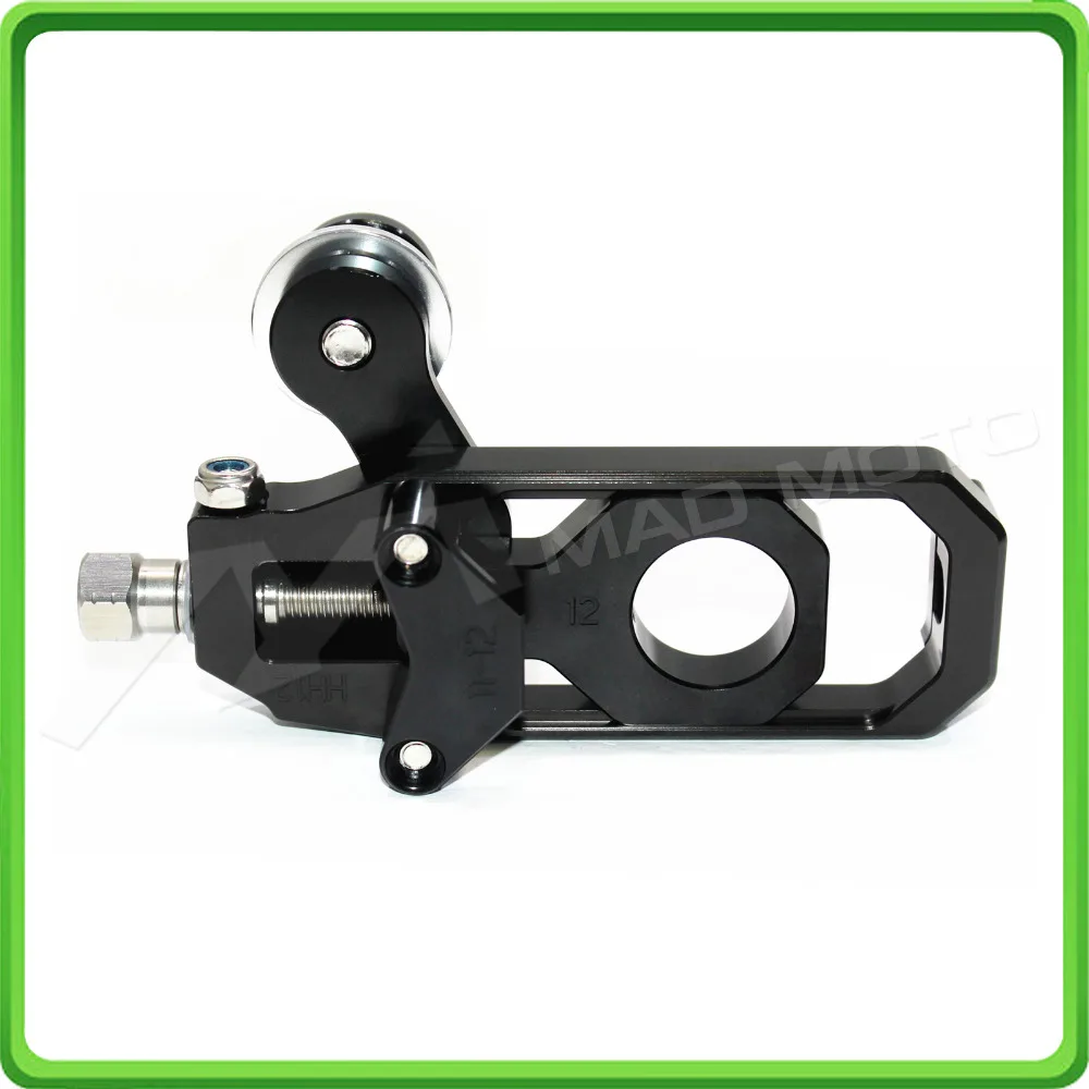 Motorcycle Chain Tensioner Adjuster with bobbins kit for Kawasaki Ninja ZX6R ZX-6R 2005 2006 2007 2008 2009 2010 2011 2012 Black (10)