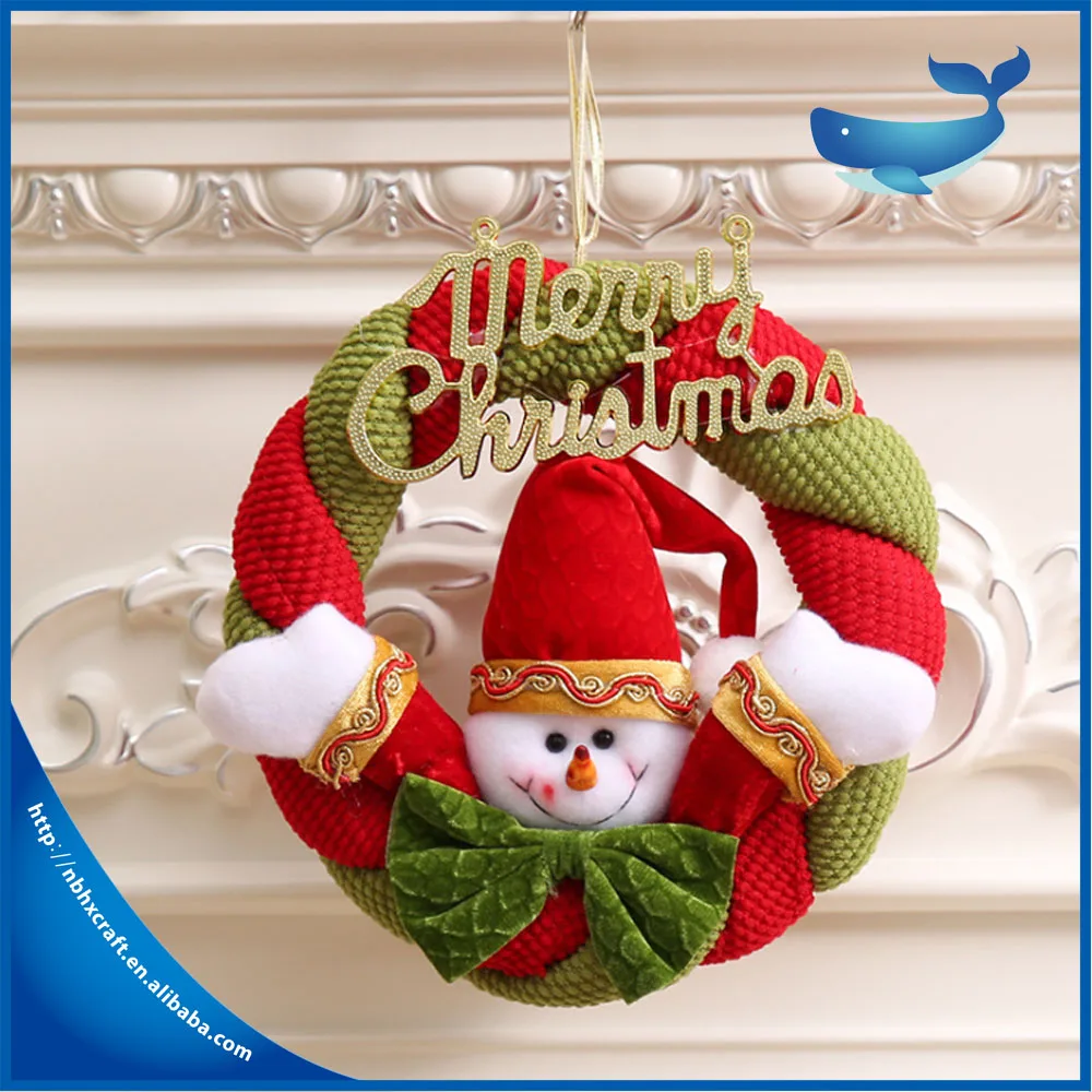 decorative wreath with santa door hanger ornament christmas