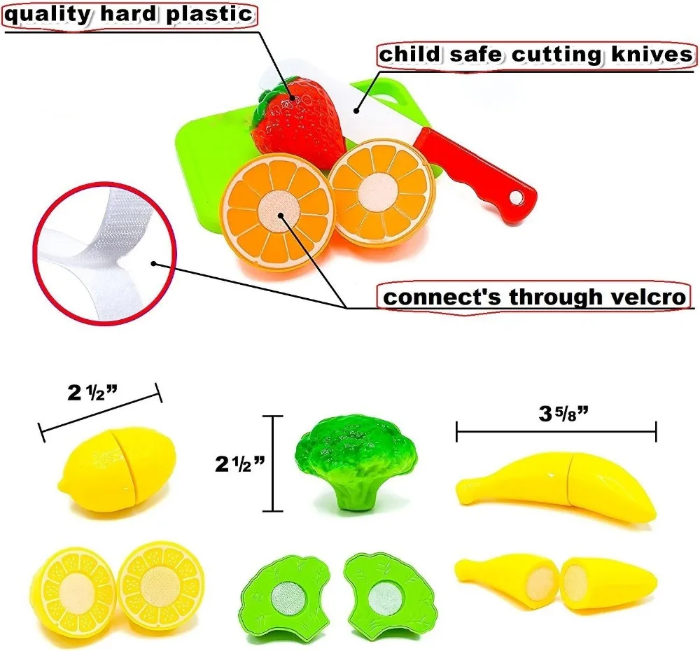 amosting pretend food <strong>kitchen</strong> play set for kids cutting fruits