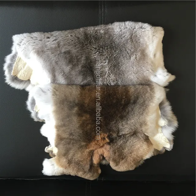 big piece and soft raw color tanned rabbit skin