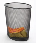 Honor High-Quality Metal Mesh Oval Waste Dust Trash Bin Basket Can-Large