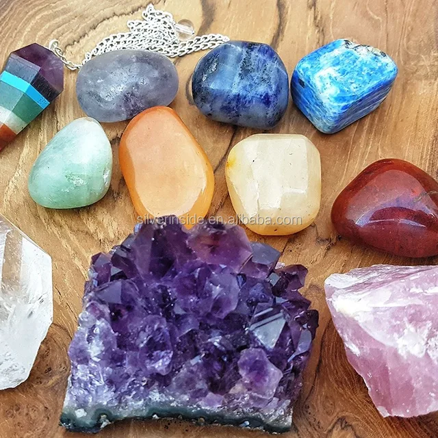 11 pcs chakra crystal healing kit / lot of 7 chakra tumbles