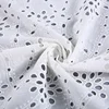High quality fashion design hole eyelet white plain cotton voile embroidery fabric