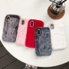 Fluffy Case for iPhone 11 Winter Warm Rabbit Fur hairy Fuzzy Plush Case for Apple iPhone 6 6S Plus 7 7Plus 8 8Plus Xs Xr XsMax