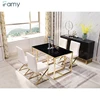 China cabinet dining room set hardware square dining table and chair set