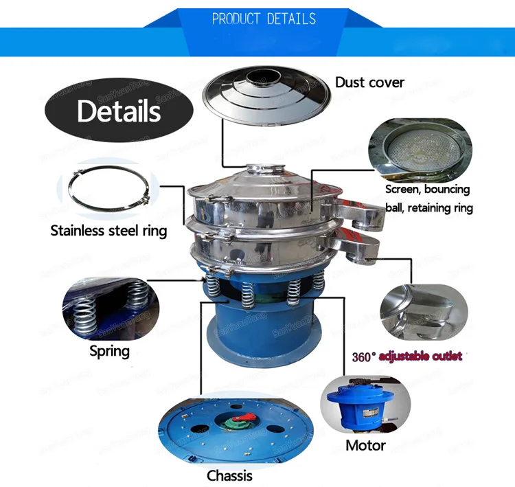 Electric Vibration Machinery Industrial Flour Sifter From Sanyuantang