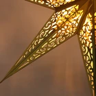 Classic Design Style Hanging Gold Paper Lampshade Paper Star Lanterns For Christmas