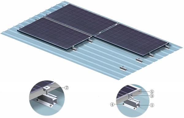 Trapezoidal Profile Metal Roof Solar Panel Mounting Slotted Rails Trapezoidal Profile Metal Roof Solar Panel Mounting Slotted Rails