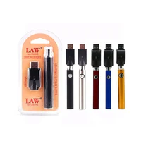 

Stock Offer High Quality CBD Vape Pen Law Battery Button Battery Adjustable Voltage 510 Thread Preheat Battery