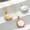 Inspire jewelry Wholesale Personalised Large Faceted Square Locket Necklace popular long chain photo locket necklace for mother