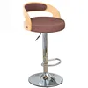 Apollo OK-BS038 Accent Low Back Swivel Height Barstool in Black Faux Leather and Chrome Finish Living room furniture