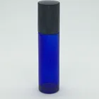 10ml roll on cobalt blue glass bottle for personal care with black screw cap