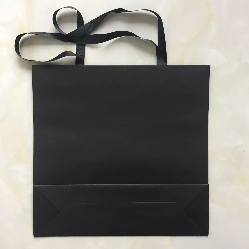 matte black laminated paper gift bag custom print shopping bag