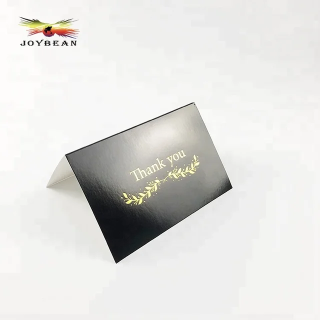 luxury black gold foil thank you happy birthday greeting cards