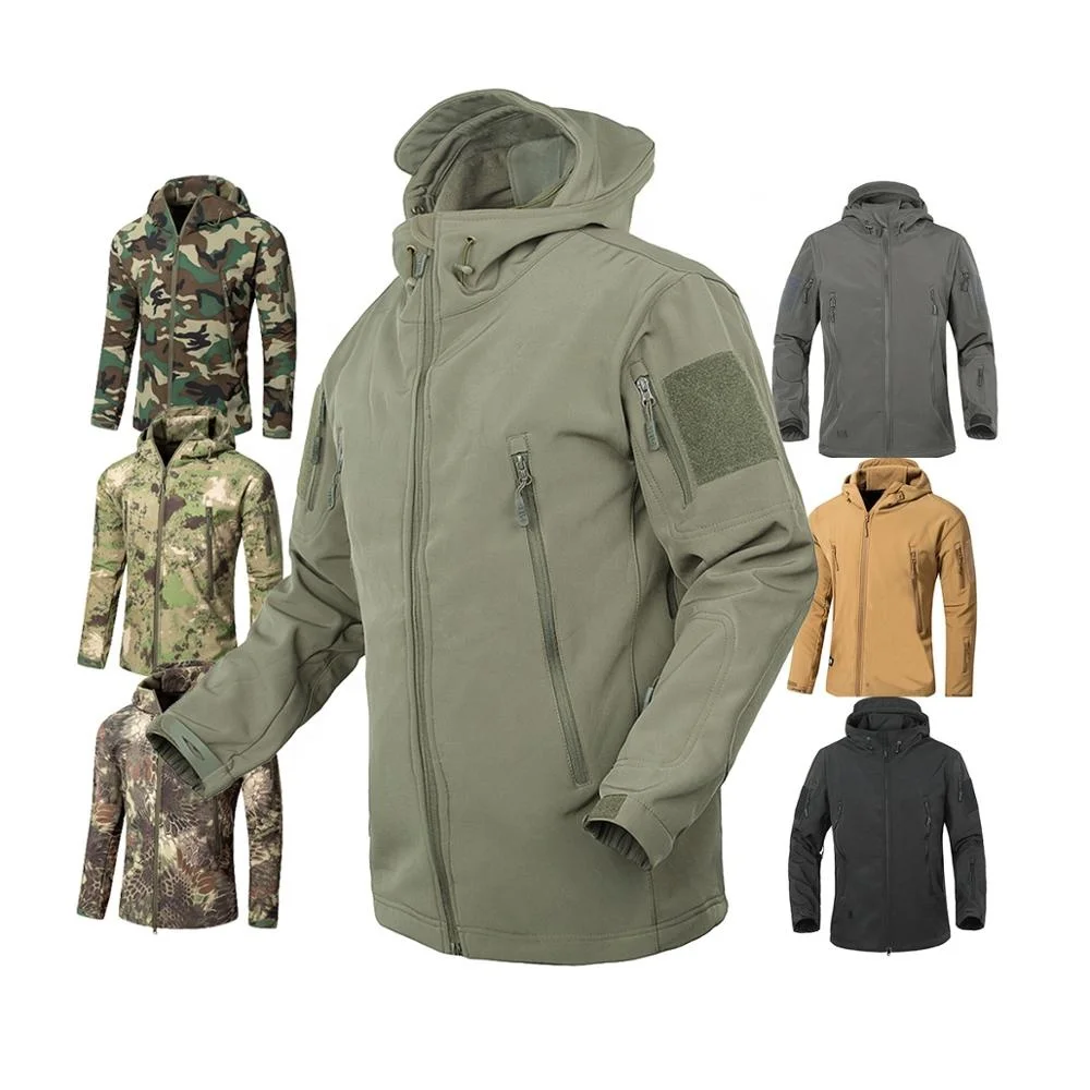 

Men's Army Fans Military Tactical Jacket Camouflage Waterproof Softshell Hoody Hiking Camping Jacket Coat Army Cargoes Jacket