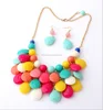 Fashion women acrylic resin beads statement nacklaces and earrings diy handmade glass beads statement jewelry set for sales