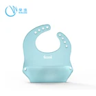 FDA LFGB Waterproof Soft silicone baby bib Apron saliva baby silicon bibs manufacturer with pocket