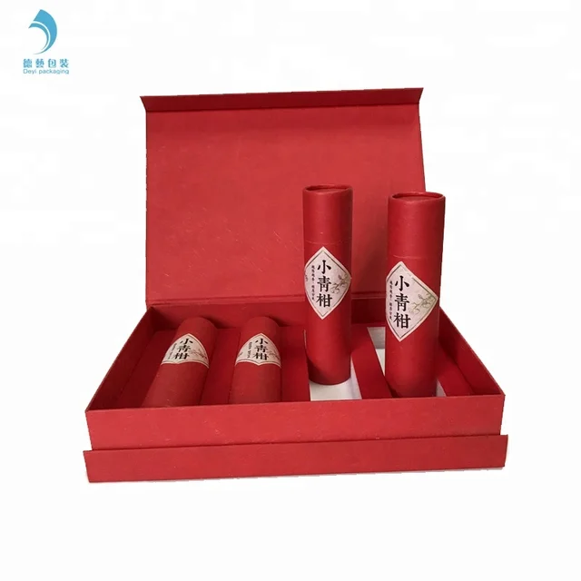packaging custom specialty paper gift cylinder box for tea set