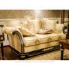Royal classic gold fabric and hand carving wooden black frame sofa set with latest joint fashion design living room furniture