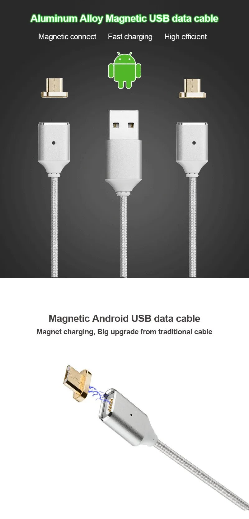 Custom Logo Micro USB Cable Magnetic Adapter Charger For Android - ANKUX.COM