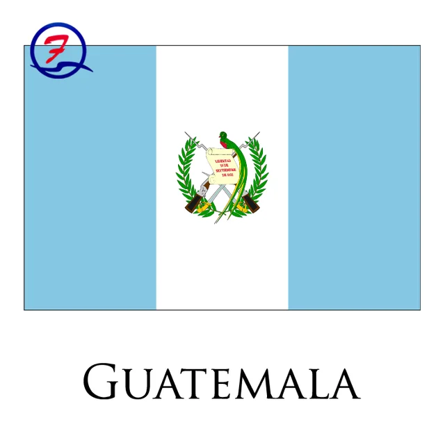 pole with colorful national flag of 2018 world cup guatemala