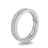 1.5MM Width Cubic Zirconia 3PCS Stackable Eternity Wedding Band 925 Sterling Silver Ring Set